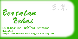 bertalan nehai business card